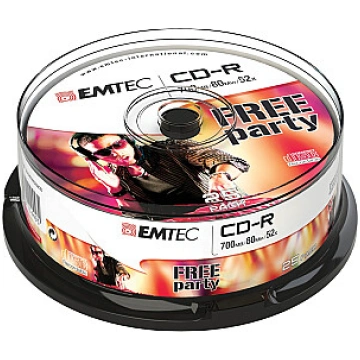 Emtec CD-R 700MB/80MIN 52x Free Party 25 pcs T-MLX