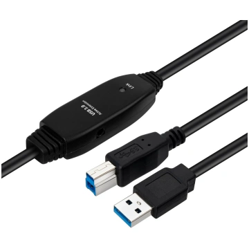 MicroConnect Active USB3.0 A-B 10m M-M Black USB 3