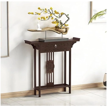Rattan Console Table with Drawers in Chinese, Narr