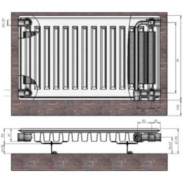 Termolux radiators Tips 11x500x800 Ventil Compact,