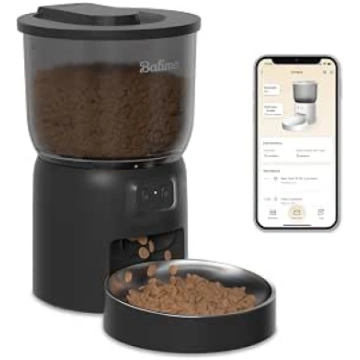 Balimo Automatic Cat Feeder, 3 L Cat Food, 2.4G Wi