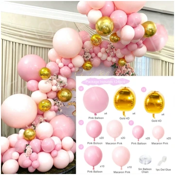 Macaron Pink Balloon Garland Arch Kit Wedding Birt