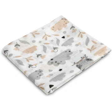 Sensillo MUSLIN SWADDLE BLANKET OWLS, 70x80 0978
