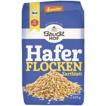 Bauckhof BIO pilngraudu auzu pārslas smalkās, 425g