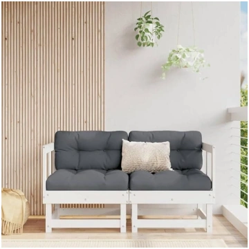 Homgoday Garden Corner Sofas 2 Pack White Solid Pi