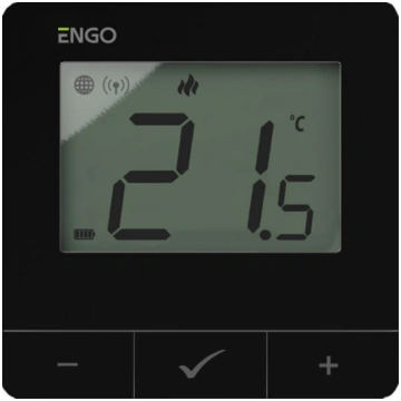 ENGO telpas termostats E25, melns, 2xAAA rad. galv