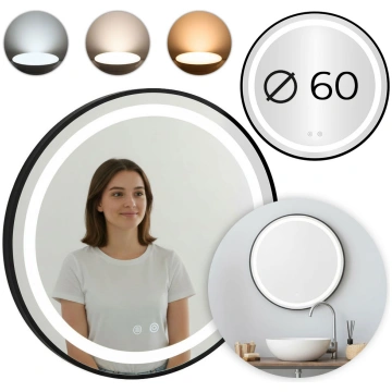 ModernHome apaļš vannas istabas LED spogulis, 60 c