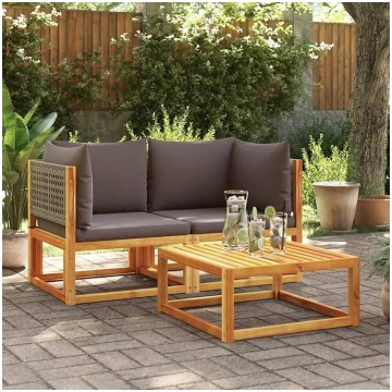 Homgoday Garden Sofa Corner Sofas with Cushions 2 