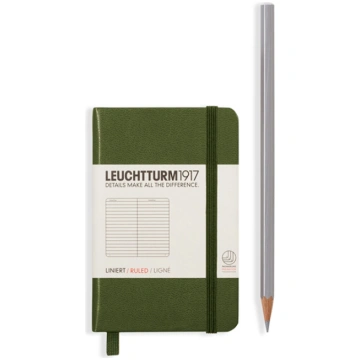 Piezīmju grāmata Mini A7, Army, līniju, Leuchtturm