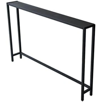 Slim Black Console Table - Modern Tall Sofa Table 