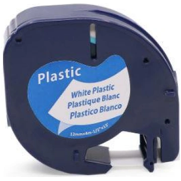 Marķ lente DYMO LetraTag 12mmx4m, melns/balts, ekv