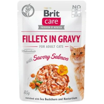 Brit Care kaķiem ar fileja mērcē ar lasi, 85 g