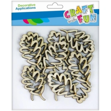 Koka ornaments pašlīmējošas o lapas 12gab - Craft 