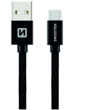 Vads Swissten, USB Type C/USB, 20 cm, melna krās