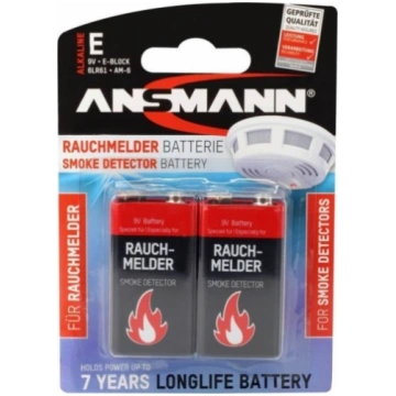 Ansmann battery smoke detector - Alkaline 9V EBloc