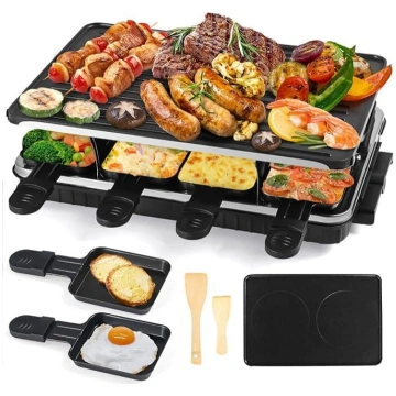 Raclette elektriskais ralette grils 8 personām ar