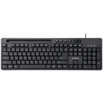 Gembird Multimedia Keyboard with Phone Stand Black