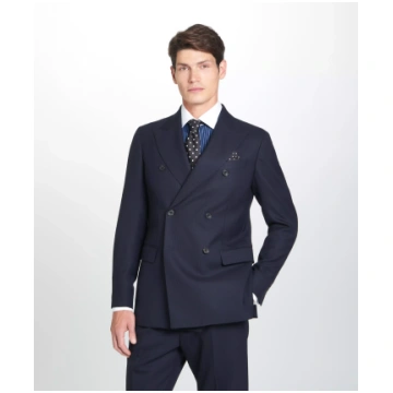 Navy Tailored Fit Chalk Stripe Double Breasted Jac