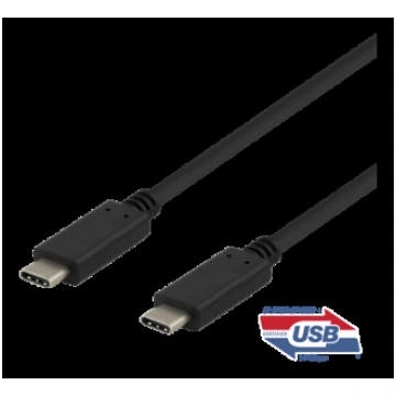 DELTACO USB-C UZ USB-C KABELI, 1M, 10GBPS, 100W 5A