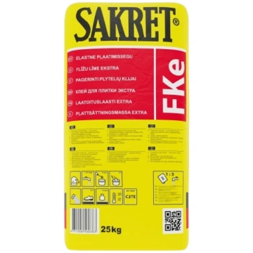 SAKRET FKE, Elastīgā flīžu līme, 25kg (48)