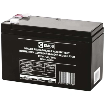 Akumulators 12V 7Ah 4.8 mm (F1) EMOS B9691