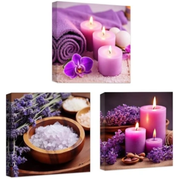 CCWACPP Zen audekls sienas apdare 3 gabali violeta