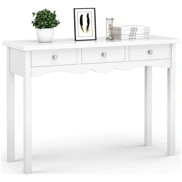 LIFEZEAL Narrow Console Table with 3 Drawers, Rect
