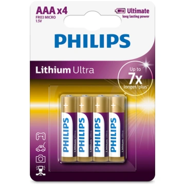 Philips Lithium Ultra, AAA, 4 gab. - Baterijas, FR