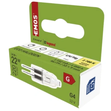 ECO Halogen G4 14W 12V 220lm 2700K spuldze EMOS ZE