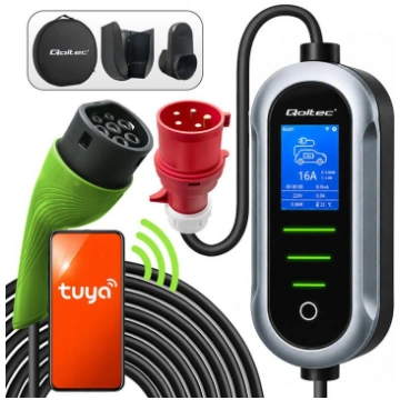 Qoltec Mobile EV Electric Car Charger with 2in1 Ty