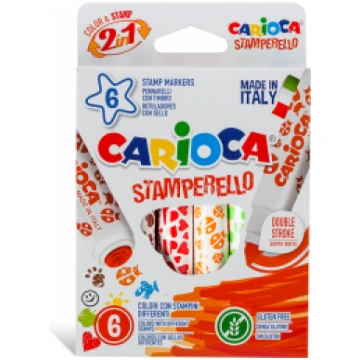 Flomasteri-zīmogi CARIOCA 6 krāsas 200-06174