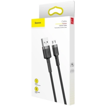 BASEUS Cafule USB kabelis Micro 2A 3m pelēks+melns