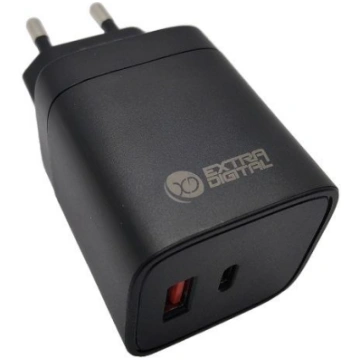 Lādētājs EXTRA DIGITAL GaN USB Type-C, USB Type-A: