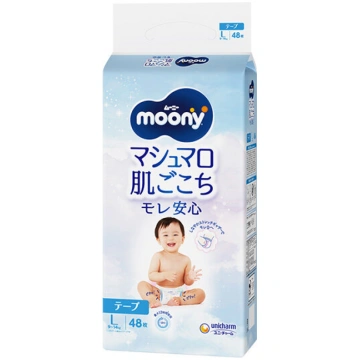 Autiņbiksītes MOONY Airfit L 9–14 kg, 48 gab