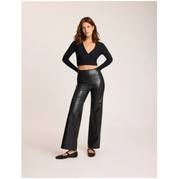 Faux Leather Wide Leg Pant Commando