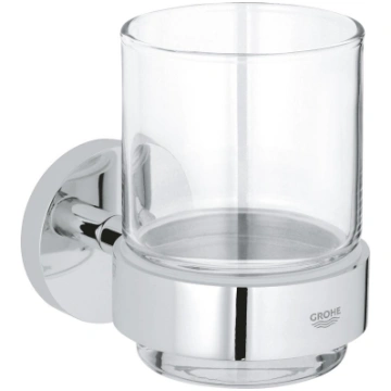 Grohe glāze ar turētāju Essentials New, hroms, 404