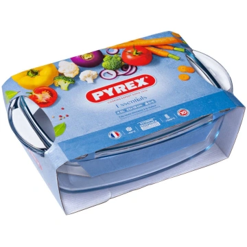 Stikla trauks Pyrex, caurspīdīga krās., 33 cm x 19