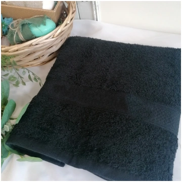 Princess Rafaella Towel with Embroidery - Black / 