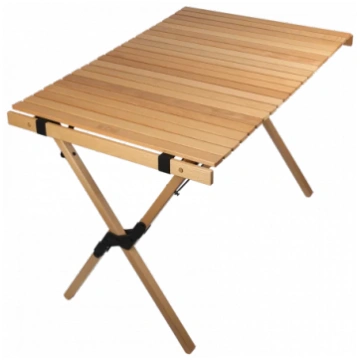 EOE Desch L Holz Campingtisch seitlich betrachtet