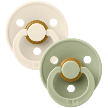 BIBS Colour Round Pacifier 2 gab.. (Ivory/sage) 18