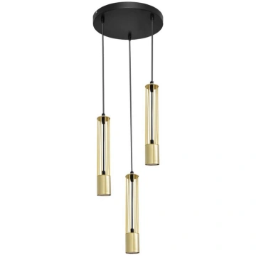 LED Lustra ar auklu BARS 3xGU10/4,8W/230V zeltaina