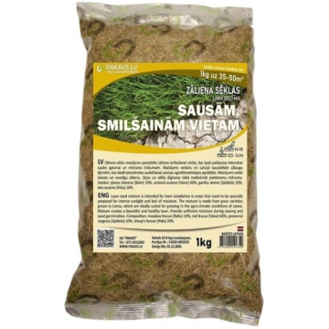 Zāliena sēklu maisījums sausām un smilšainām vietā