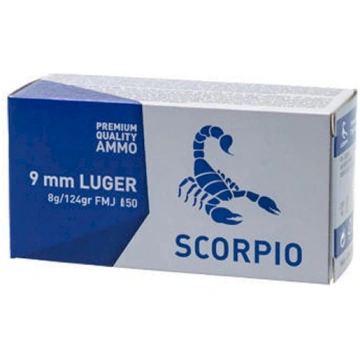 SCORPIO Patronas 9mm Luger FMJ 8,0g