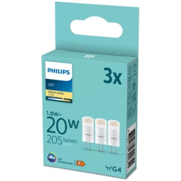 PHILIPS LED 20W G4 WW 12V ND 3-paka spuldze 35mm 9
