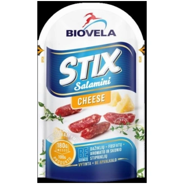 Vītinātas desiņas SALAMINI ar sieru, 80g BIOVELA (