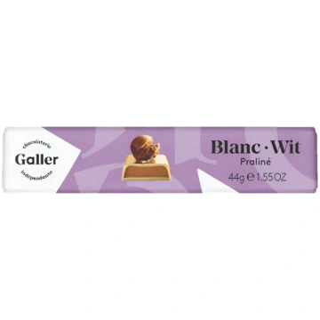 Šokolādes batoniņš Galler White Praliné, 44 g Choc