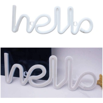 Led neona gaisma "hello 2" - dekoratīva un krāsain