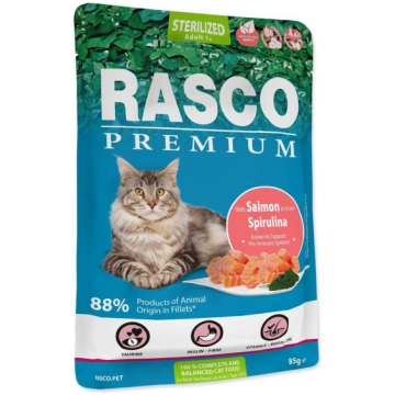 Rasco Premium Cat Pouch Sterilized, Salmon, Spirul