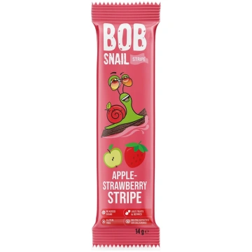 Ābolu un zemeņu strēmelītes BOB SNAIL, 14g