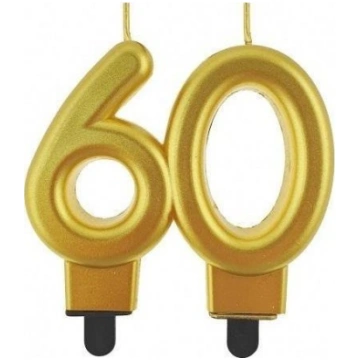 GoDan Swieczka cyferka 60 Beautyamp;Charm metalik 
